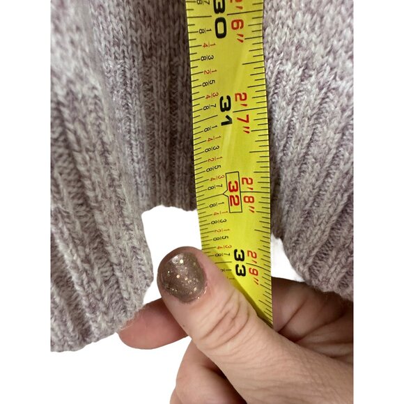 🍒 2/$20 🍒  Lilac Purple Long Cardigan with White Stripes on Upper Arm sz M - Picture 7 of 7